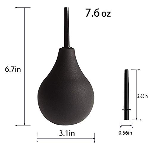 GNEGKLEAN Black Silicone Enema Bulb Kit 7.6oz Clean Anal Douche for Men Women...