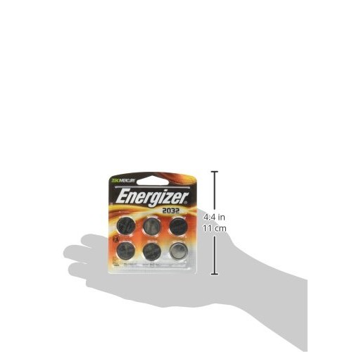 Energizer CR2032 Batteries, 3V Lithium Coin Cell 2032 Watch Battery,White (6 ...