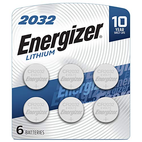 Energizer CR2032 Batteries, 3V Lithium Coin Cell 2032 Watch Battery,White (6 ...
