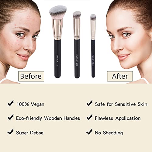 ENERGY Foundation Makeup Brushes for Liquid Makeup Pro Kabuki Foundation Brus...