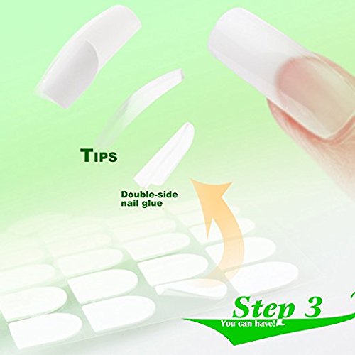 enForten 10 Pack Total 200pcs False Nail Art Patch False Nail Sticker for Man...