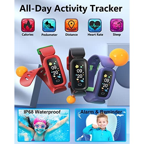 ENGERWALL Fitness Tracker for Kids Boys Girls IP68 Waterproof, Kids Activity ...