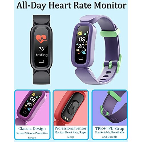 ENGERWALL Fitness Tracker for Kids Boys Girls IP68 Waterproof, Kids Activity ...