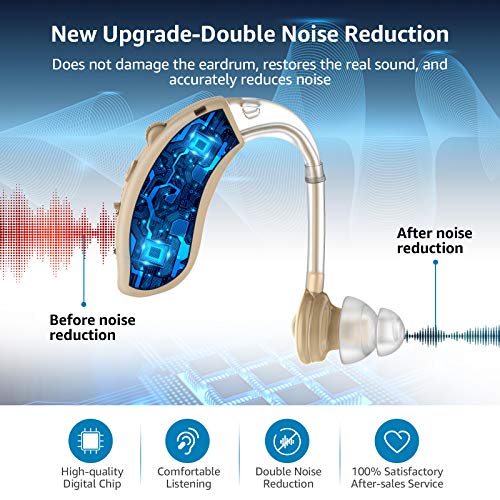 Hearing Aid, Hearing Aid for Seniors Rechargeable Hearing Amplifier with Nois...