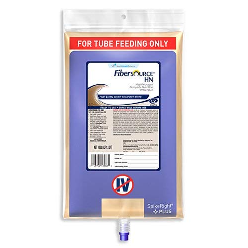 Fibersource HN 1000 mL Bag Ready to Hang Unflavored Adult, 10043900185887 - C...