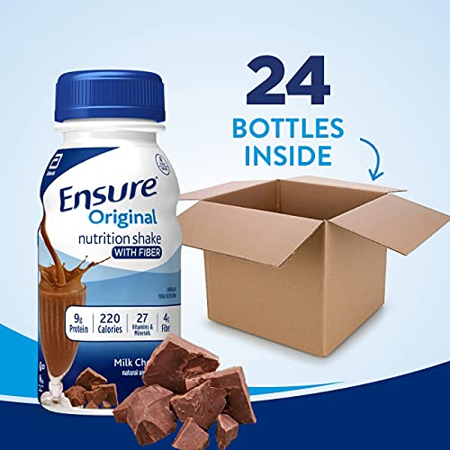 Ensure Original Nutrition Shake with Fiber, Small Meal Replacement Shake, Com...