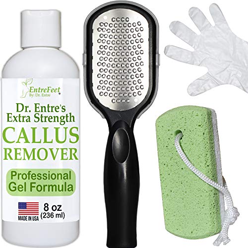 Dr. Entre's Callus Remover Kit for Feet: 8oz Callus Remover Gel, Foot File, P...