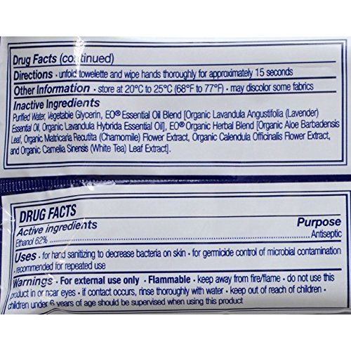 Eo Products Display Hand Santz Wipes Lav -Pack of 6,10 CT