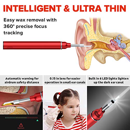 eoglo Ear Wax Removal Tool Camera, Extra Thin (3.9mm) with 6 LED Lights, HD 1...
