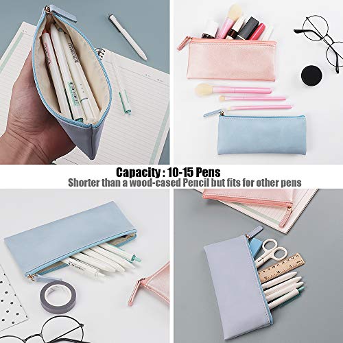 EONMIR PU Leather Pencil Cases Pouch Bag with Zipper,Small Simple Pencil Pouc...