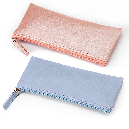 EONMIR PU Leather Pencil Cases Pouch Bag with Zipper,Small Simple Pencil Pouc...