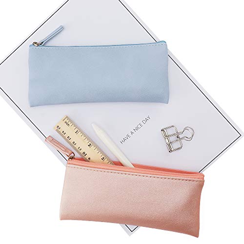 EONMIR PU Leather Pencil Cases Pouch Bag with Zipper,Small Simple Pencil Pouc...