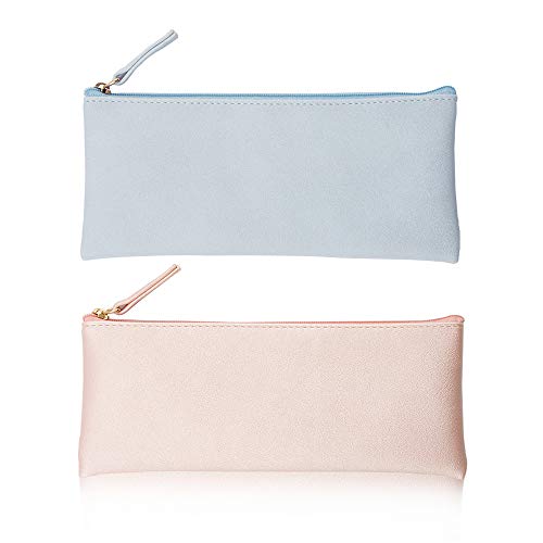 EONMIR PU Leather Pencil Cases Pouch Bag with Zipper,Small Simple Pencil Pouc...