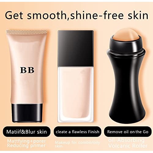 Oil-Absorbing Volcanic Face Roller, Reusable Face Roller Skin Care Facial Ski...