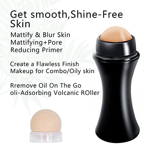 Oil-Absorbing Volcanic Face Roller, Reusable Face Roller Skin Care Facial Ski...
