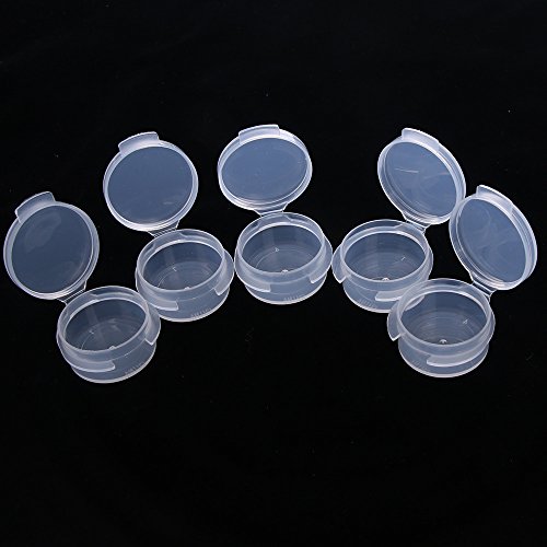 50 Pcs Plastic Cosmetic Jar 5g Empty Clear Case with Snap Lids Portable Mini ...