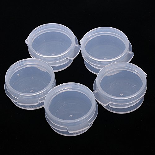 50 Pcs Plastic Cosmetic Jar 5g Empty Clear Case with Snap Lids Portable Mini ...