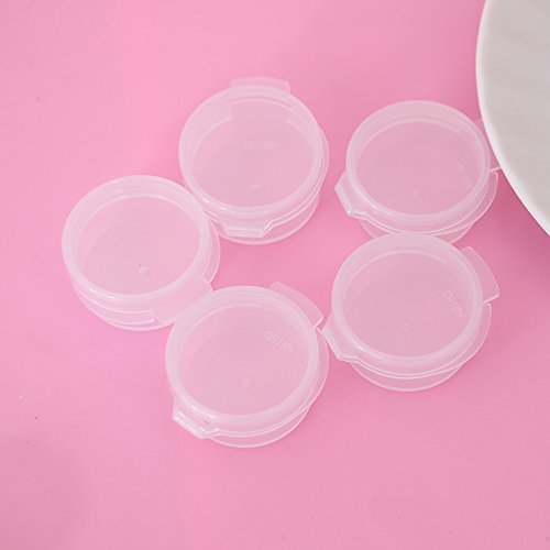 50 Pcs Plastic Cosmetic Jar 5g Empty Clear Case with Snap Lids Portable Mini ...