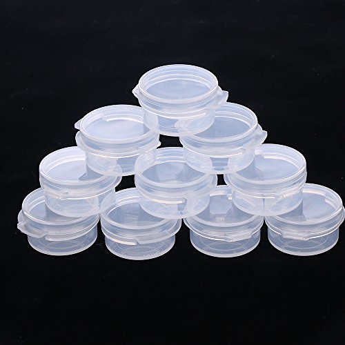 50 Pcs Plastic Cosmetic Jar 5g Empty Clear Case with Snap Lids Portable Mini ...