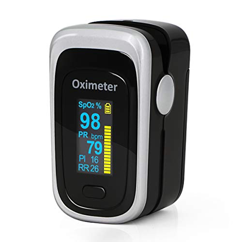 Pulse Oximeter Fingertip, Oxygen Saturation Monitor with Perfusion Index and ...