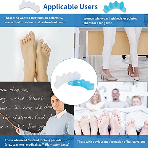 Toe Separators, Eosxrp 4 Pair Soft Gel Toe Spacers to Correct Bunions, Toe St...