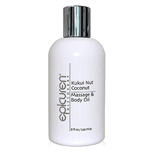 Epicuren Discovery Kukui Nut Coconut Massage & Body Oil, 8 oz.