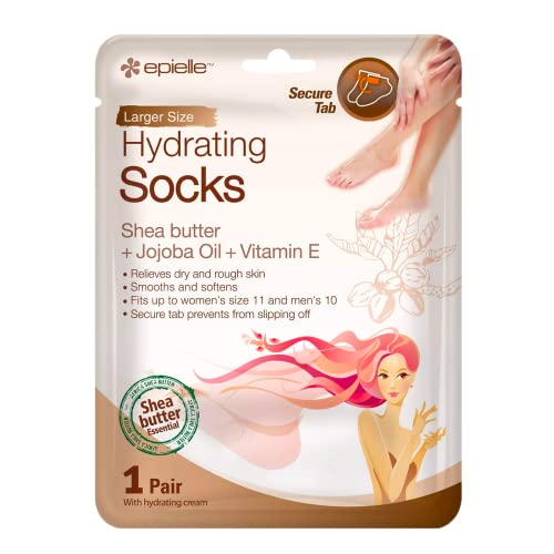 Epielle Hydrating Foot Masks (Socks 6pk) for foot cracked and dry heel to toe...