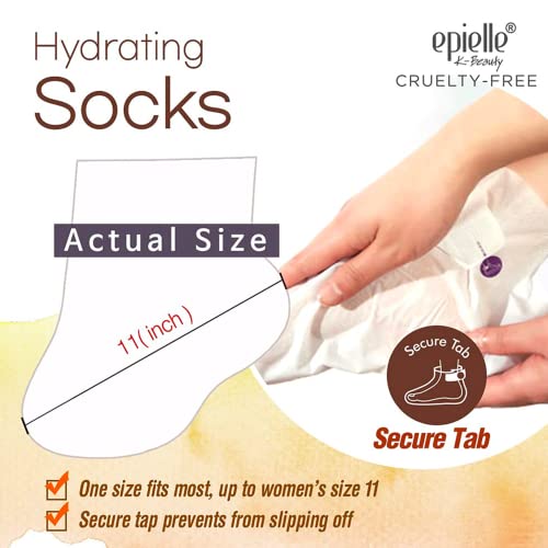 Epielle Hydrating Foot Masks (Socks 6pk) for foot cracked and dry heel to toe...