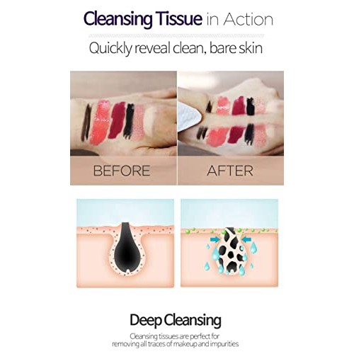 Epielle New Makeup Remover Cleansing Wipes Tissue | Gentle for all Skin Types...