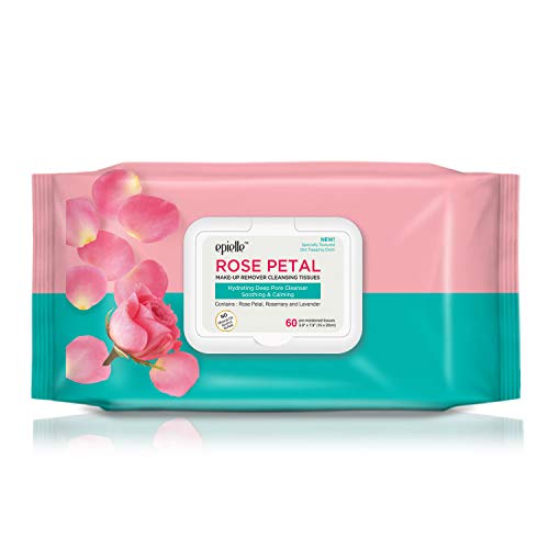 Epielle Rose Petal Makeup Remover Cleansing Tissues (60 Pre-Moistened Tissues...