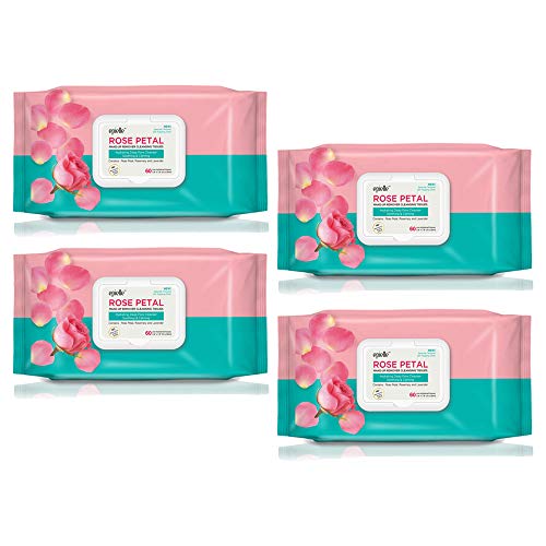 Epielle Rose Petal Makeup Remover Cleansing Tissues (60 Pre-Moistened Tissues...