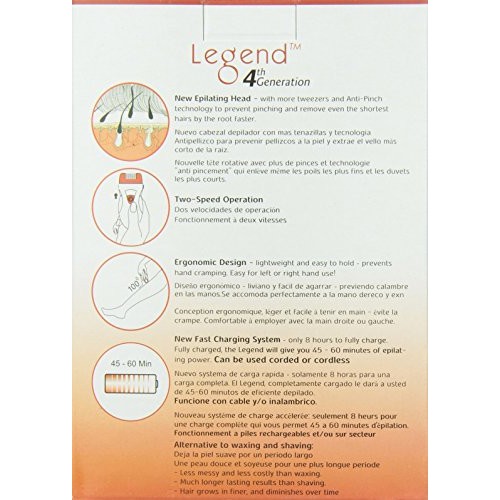 Hair Removal Epilator - Epilady Legend 4th Generation Rechargeable Epilator