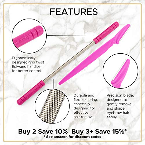 Epiwand Facial Hair Removal Kit for Women | Eyebrow Trimmer Razor & Face Epil...
