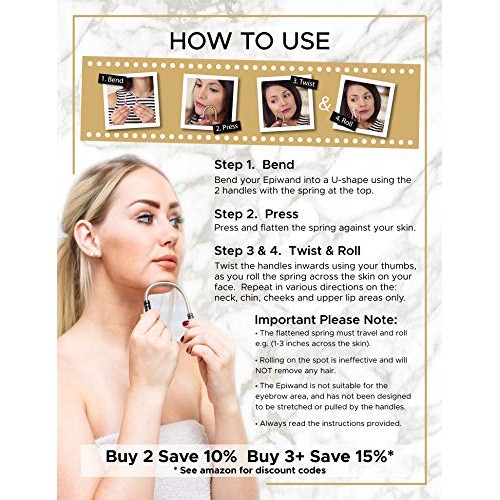 Epiwand Facial Hair Remover Spring Threading Tool - Our Women’s Facial Epilat...