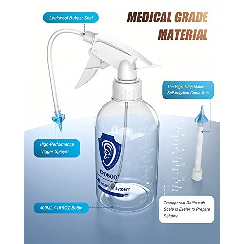 Ear Wax Removal Kit, with Ear Washer Bottle, Ear Wash Basin and 12 Pcs Reusab...