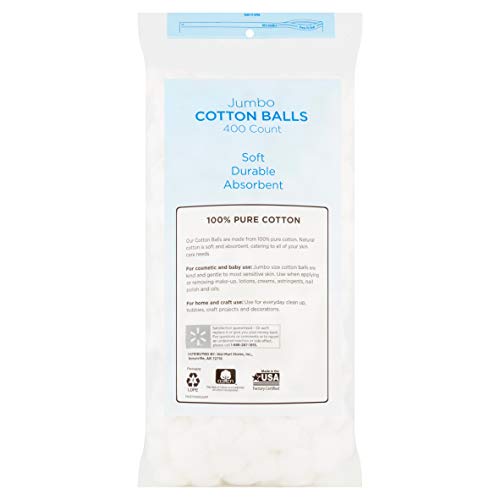 Equate Beauty Cotton Balls, Large Jumbo Size, 400 Count Package, 1 Pack (Incl...
