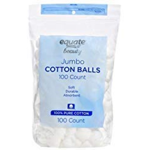 Equate Beauty Jumbo Cotton Balls, 100 Ct