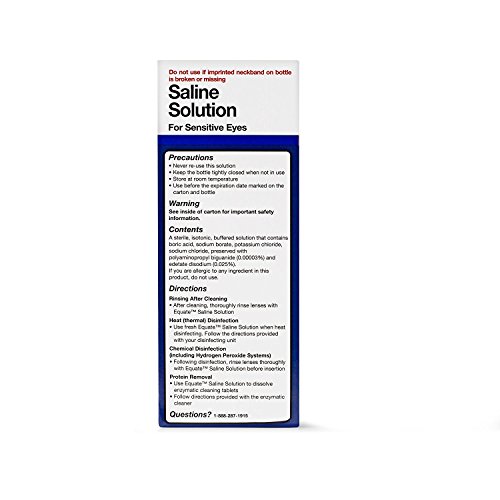 Equate Saline Solution, Contact Lens Solution for Sensitive Eyes Twin Pack 2 ...