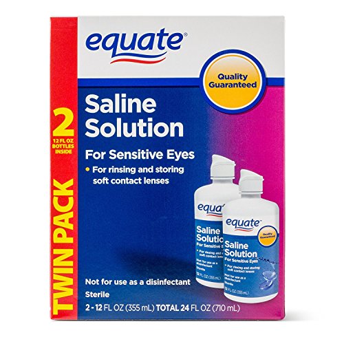 Equate Saline Solution, Contact Lens Solution for Sensitive Eyes Twin Pack 2 ...