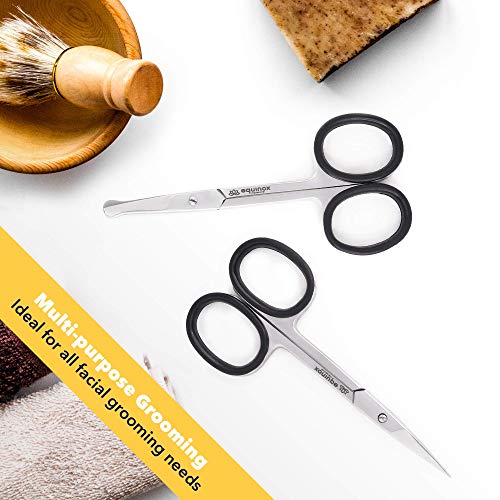 Equinox Mustache Scissors for a Beautiful Facial Hair Look - Use for trimming...