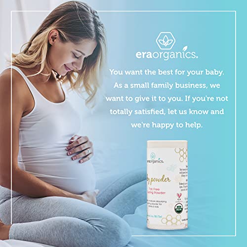 Era Organics Talc Free Baby Powder - USDA Organic Dusting Powder for Excess M...