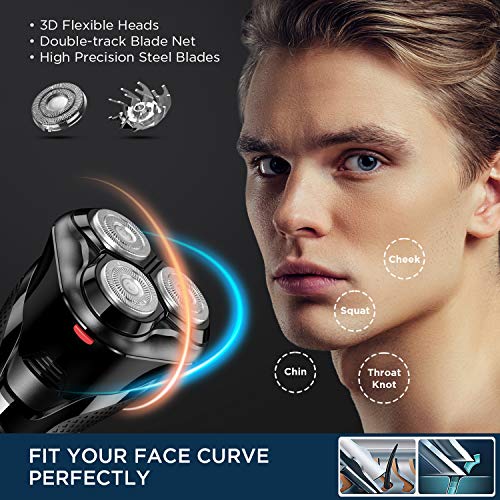 Electric Shaver for Men, Mens Electric Razor Rechargeable 2 in 1 Rotary Shave...