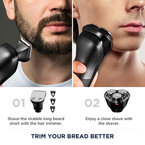 Electric Shaver for Men, Mens Electric Razor Rechargeable 2 in 1 Rotary Shave...