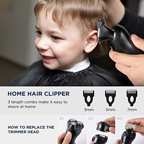 Electric Shaver for Men, Mens Electric Razor Rechargeable 2 in 1 Rotary Shave...