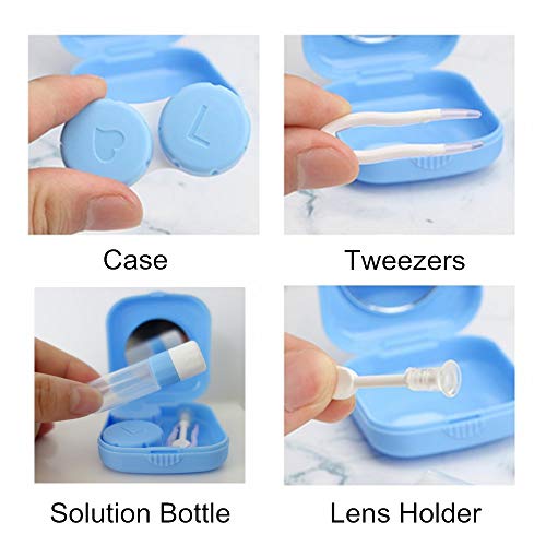 4 Pack Colorful Contact Lens Case Kit with Mirror Durable, Compact, Portable ...