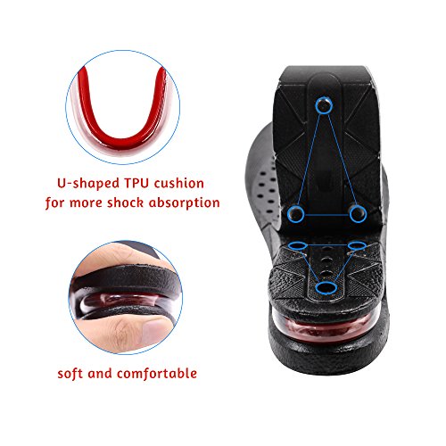 Height Increase Insoles 4-Layer 3.54 inch Air Cushion Taller Shoes Insoles He...