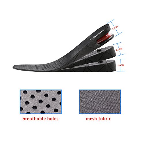 Height Increase Insoles 4-Layer 3.54 inch Air Cushion Taller Shoes Insoles He...