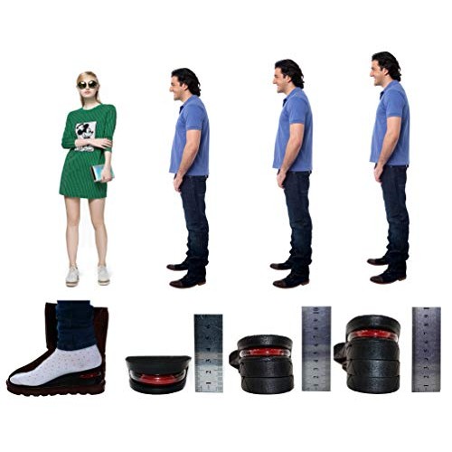Height Increase Insoles 4-Layer 3.54 inch Air Cushion Taller Shoes Insoles He...