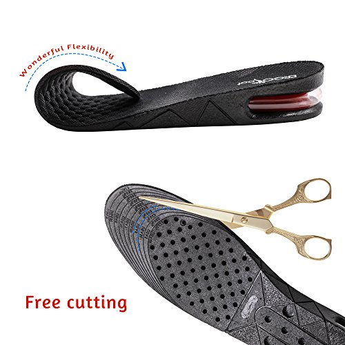 Height Increase Insoles 4-Layer 3.54 inch Air Cushion Taller Shoes Insoles He...