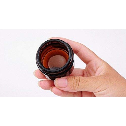 ericotry 6PCS 10ml Amber Glass Jar Empty Refillable Cosmetic Face Cream Lip B...